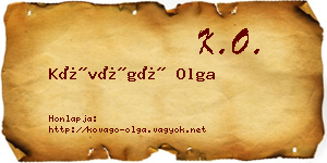 Kővágó Olga névjegykártya